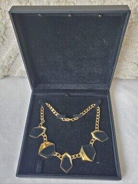 Nina Ricci Gold-Tone & Black Geometric Necklace